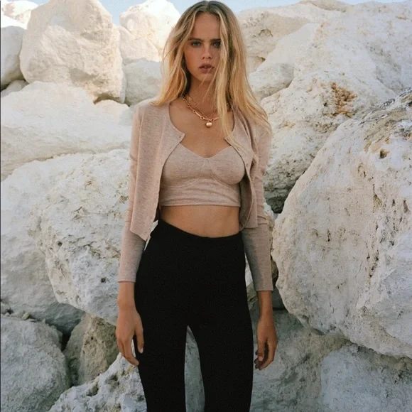 Zara Tops Zara Crop Cardigan Set Poshmark